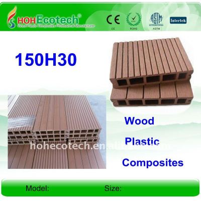 Wpc wood plastic composite decking/pisos 150*30mm placa wpc chão decking de wpc chão