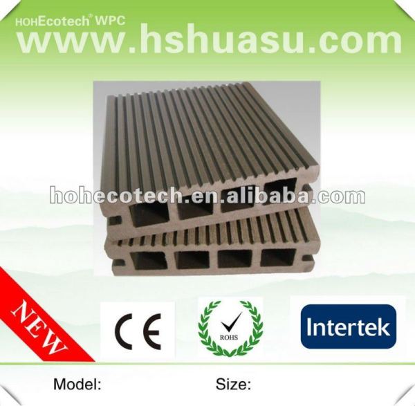100% a réutilisé le decking extérieur creux imperméable à l'eau de wpc de bâtiment vert (CE ROHS)