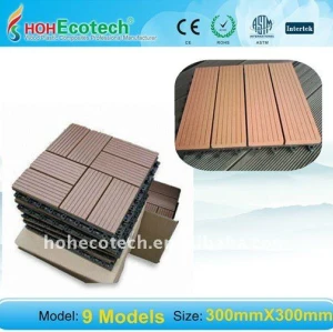 Ambiente amichevole, 100% riciclabile 300*300mm levigatura plastica legno wpc decking composito/pavimentazione in composito ponti