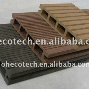 Disegno piacevole scanalato wpc legno decking composito di plastica/pavimentazione ponte tavole