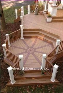 Progetto wpc legno decking composito di plastica/decking pavimentazione