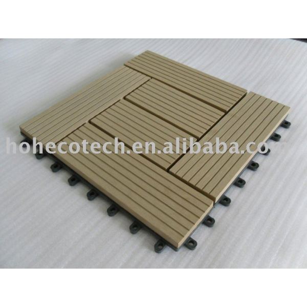 Madera decking compuesto plástico/azulejo de piso - de fácil instalación