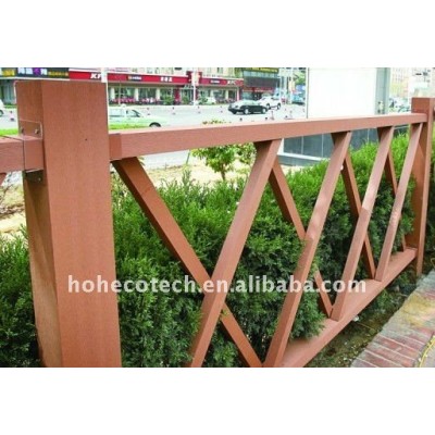 Le decking de jardin couvre de tuiles la clôture de composé de WPC/balustrade