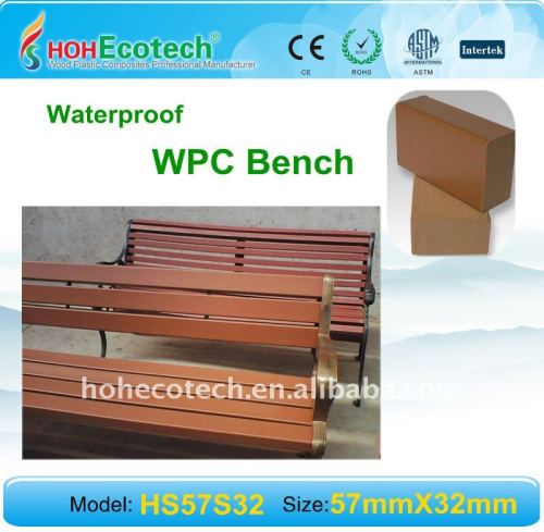 compósitos de madeira plástica banco de madeira com aspecto natural e sentir ao ar livre de wpc banco