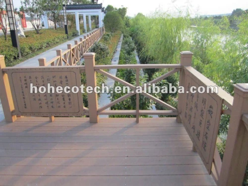 Eco legno natrual ( in legno composito di plastica ) wpc ringhiera delle scale/ringhiera giardino/parco giochi ringhiera/parapetti/fiume banca ringhiera