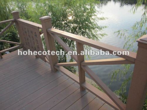 Wood plastic composite exterior wpc corrimão guarda trilhos/ margem do rio trilhos