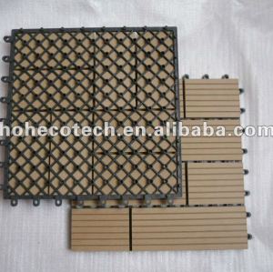 Compuesto plástico de madera decking azulejos de piso/decorativo del azulejo de bricolaje//azulejo de cuarto de baño