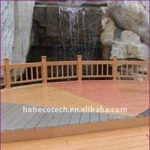 Wpc ringhiera pubblico costruzione impermeabile wpc legno decking composito di plastica/pavimentazione