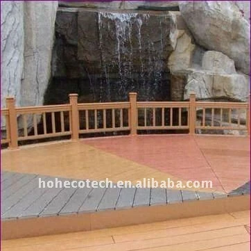 Wpc trilhos público construção impermeável wpc wood plastic composite decking/pisos