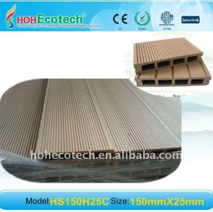 Umweltfreundlich, Decking-/Bodenbelagzusammensetzungplastikplattformen 100% zurückführbare 150*25mm versandende WPC hölzerne zusammengesetzte
