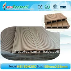 Favorable à l'environnement, plate-formes composées en plastique en bois 150*25mm de ponçage recyclables de composé de decking/plancher de 100% WPC