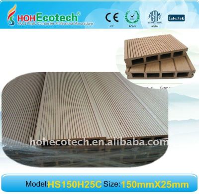 Ambiente amichevole, 100% riciclabile 150*25mm levigatura plastica legno wpc decking composito/pavimentazione in composito ponti