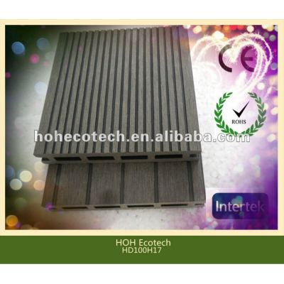 Durable caliente venta eco - ambiente hueco wpc decking ( a prueba de agua, resistencia a rayos uv, resistencia a la pudrición y el crack )