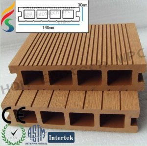 Wpc outdoor decking hohl( gerillt& tongued)
