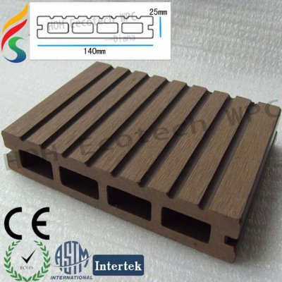 Anti - uv de plástico de madera decking compuesto suelo