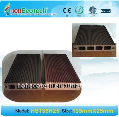Nuovo ecofriendly legno composito di plastica ( wpc ) decking pavimentazione di wpc ( ce, rohs, astm, iso9001, iso14001, intertek )