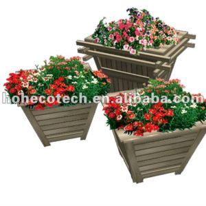 Jardim plástico compósito de madeira caixa de flor