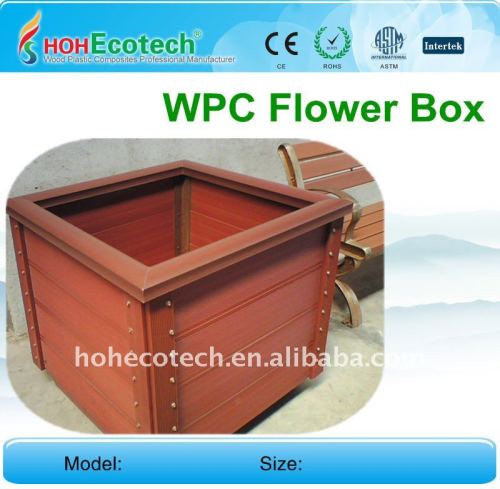 Les composés en plastique en bois fleurissent la balustrade EXTÉRIEURE de wpc de boîte de fleur de la barrière WPC de jardin de boîte/clôturer la boîte de fleur
