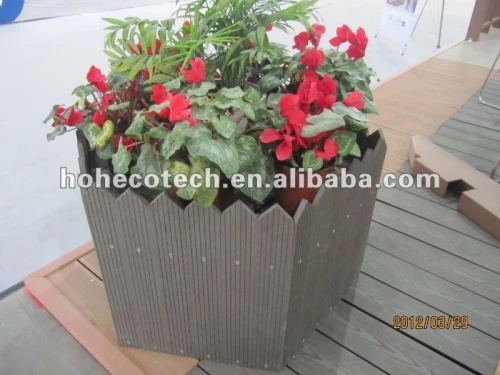 Não - pintura, resistente às intempéries, resistente aos raios uv wpc vaso de flores de plástico compósito de madeira caixa de flores wpc pergola