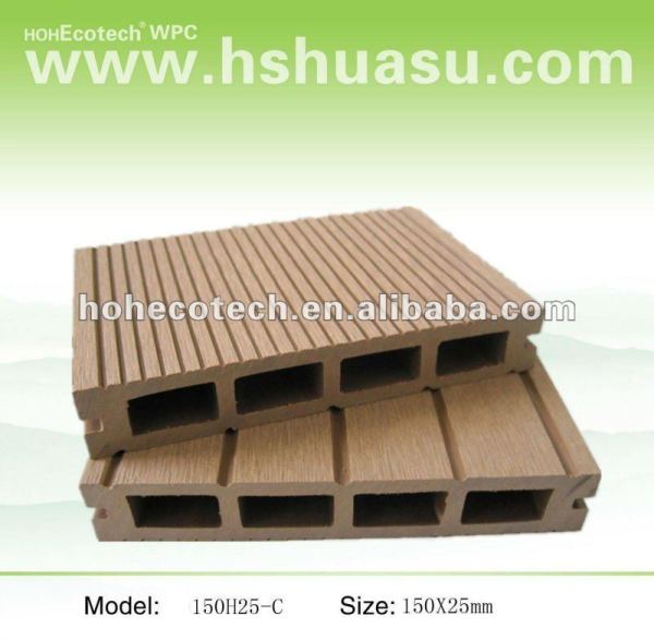 estabilidad de color verde y deco material impermeable wpc decking