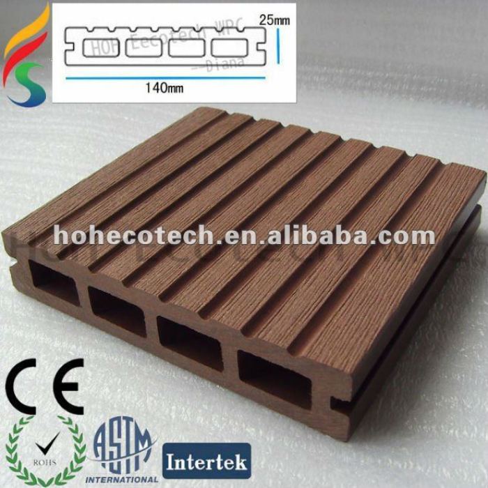 estabilidad de color verde y deco material impermeable wpc decking