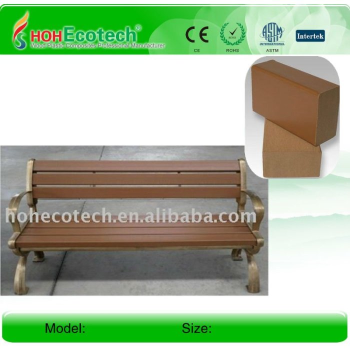 Impermeable al aire libre de madera/banco de madera de madera compuesto de plástico banco/sillas