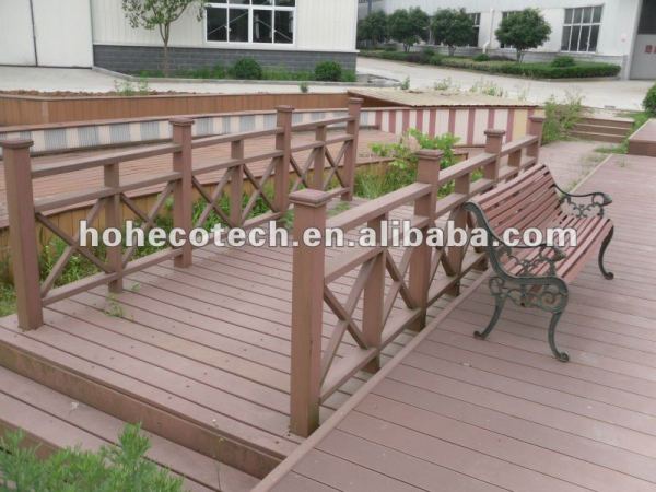 Wpc respectueux de l'environnement rails de clôture extérieurs décoratifs de clôture/garde de /stair (de composé en plastique en bois)/balustrade de jardin
