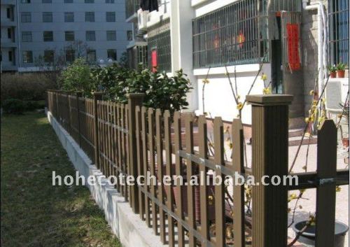 Wood plastic composite wpc esgrima/trilhos cerca residencial composto trilhos