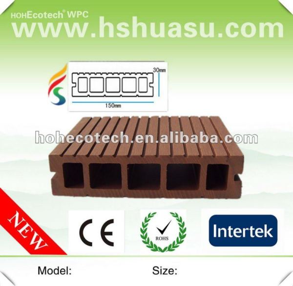 de calidad superior resistente al agua de plástico de madera decking compuesto