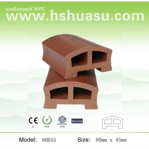 Balustrades composées en plastique en bois respectueuses de l'environnement de pont