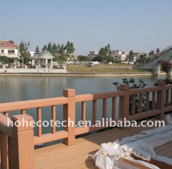 garantia de qualidade wpc corrimão da ponte impermeável ponte dos trilhos de madeira composto plástico corrimão da escada