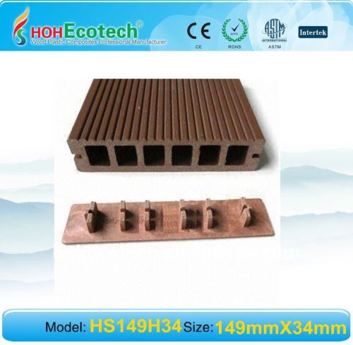 Impermeável wood plastic composite decking/revestimento exterior wpc decking composto com clip/acessórios piso wpc