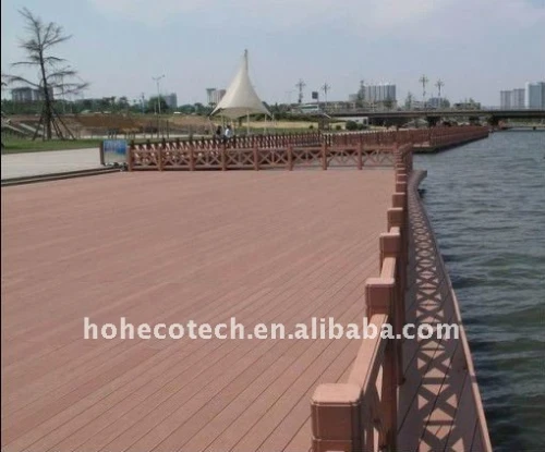 Pubblico decorazione di legno decking composito di plastica/pavimentazione ( ce, rohs, astm, intertek ) wpc decking di legno
