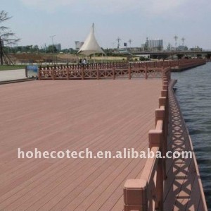 Bois de construction composé en plastique en bois de decking de décoration publique/de decking wpc de plancher (CE, ROHS, ASTM, Intertek)