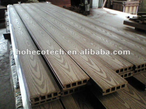 Luce cava 100*25mm wpc legno decking composito di plastica/pavimentazione ( ce, rohs, astm, iso 9001, iso 14001, intertek ) wpc ponte di legno