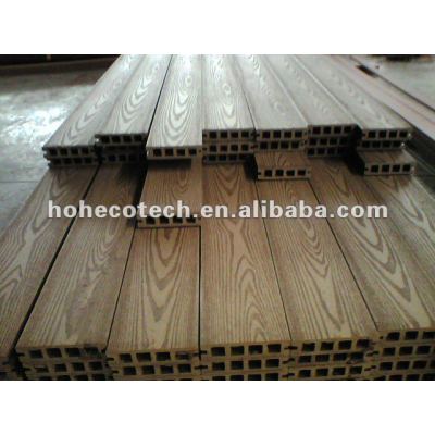 Superfície de gravação wpc wood plastic composite decking/pisos ( ce, rohs, astm, iso 9001, iso 14001, intertek ) wpc deck de madeira