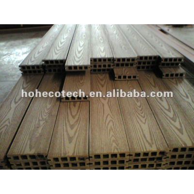 Prägender Oberflächen-WPC hölzerner zusammengesetzter Plastikdecking/Bodenbelag (CER, ROHS, ASTM, ISO 9001, ISO 14001, Intertek) wpc hölzerne Plattform