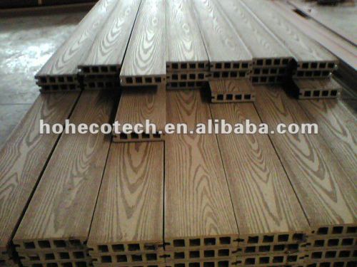 Decking composé en plastique en bois extérieur gravant en refief de WPC/plate-forme en bois wpc de plancher (CE, ROHS, ASTM, OIN 9001, OIN 14001, Intertek)
