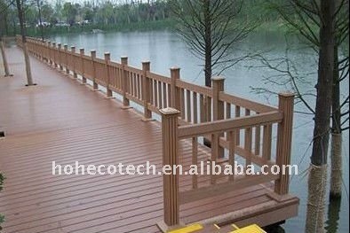 Bem-vindo! Wpc corrimão da ponte impermeável ponte dos trilhos de madeira composto plástico corrimão da escada