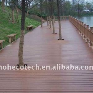 Zusammengesetzter Plastikdecking/Bodenbelag des hohlen/festen Holzes mit Nuten (CER, ROHS, ASTM, Intertek) wpc Plastikdecking/Bauholz