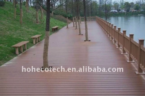Cava/solido legno decking composito di plastica/pavimentazione con scanalature ( ce, rohs, astm, intertek ) wpc decking di plastica/legname