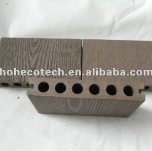 La garantía de calidad hoh ecotech 138x23 agujero redondo a prueba de agua plástico de madera wpc decking compuesto/azulejo de piso decking del wpc