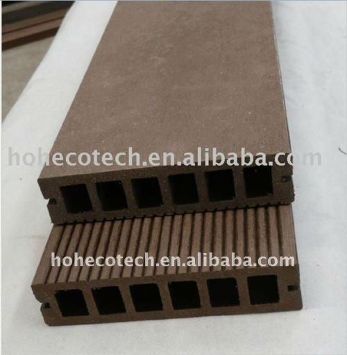 decking composé en plastique en bois creux de wpc de 149x34mm/decking de wpc panneau de plancher