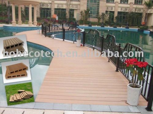 Wpc decking ao ar livre andar/ chão sólido/ composto plástico de madeira