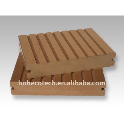 Estable de ranurado tablero decking del wpc compuesto plástico de madera decking/tableros de piso