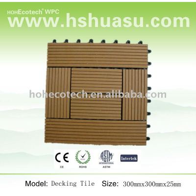 Compuesto plástico de madera decking azulejos( 300x300)