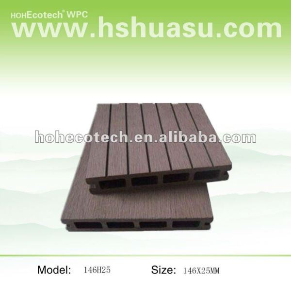 Planches de decking/plancher de Wpc, decking composé en plastique en bois, plancher de wpc
