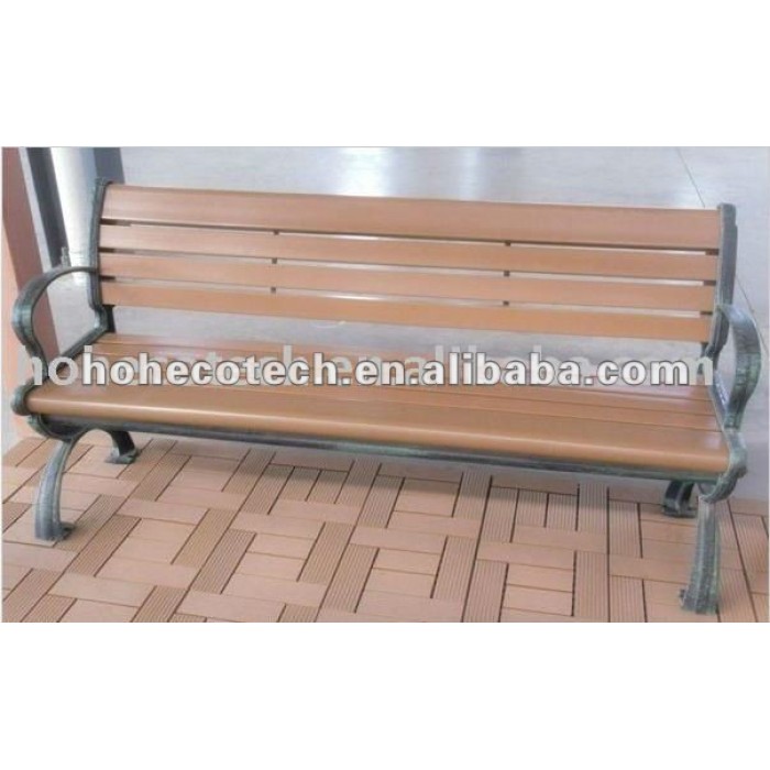 Composto plástico de madeira ao ar livre cadeiras de lazer/banco banco de madeira ( ce, rohs, astm, iso9001, iso14001, intertek ) bancada de madeira