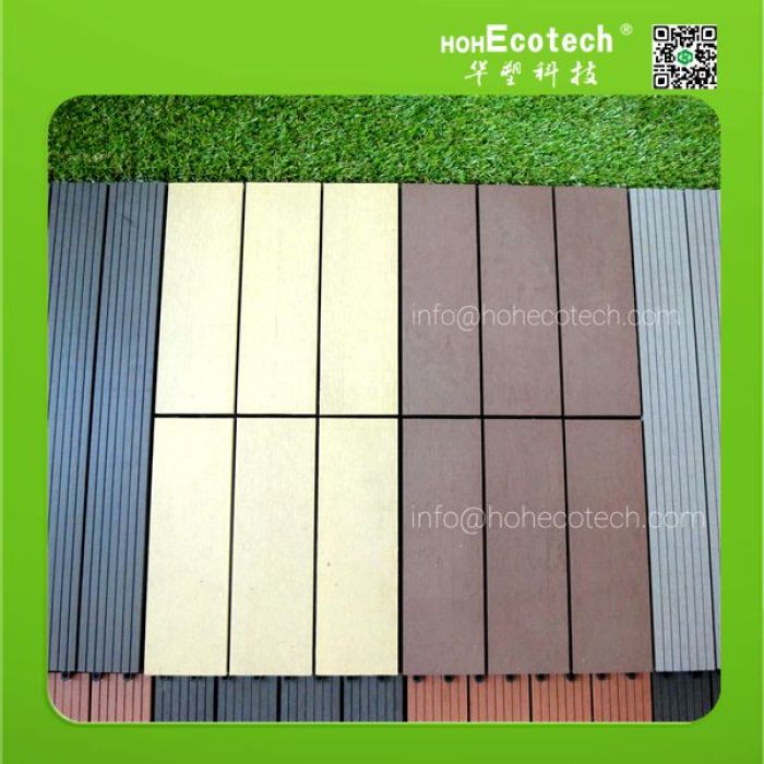 interlocking wpc tile plastic decking boards