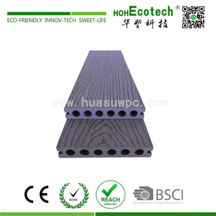 Non-slip wood plastic composite decking material